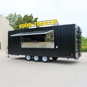 Mobile Food Truck Coffee Pizza Food Trailers Fully Equipped 20ft Container Restaurant With Kitchen Container Cafe Bar