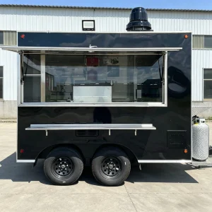 Mobile Kitchen Catering Trailer 3m/9.84ft Electric Outdoor Festival Concession Sinks Snack Food Hotdog Candy Service