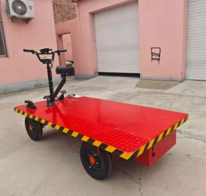 Mobile Mini Cargo Trolley Trailer Four-wheel Electric Platform Trolley Can Reverse Ride Transport Vehicle
