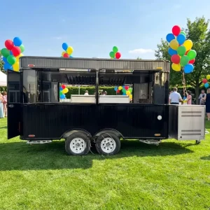 Mobile Pizza Snack Food Truck Trailer Color coated Steel Sheet Catering Trailer with Full Kitchen