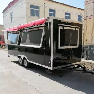 Modern Square Concession Trailer Full Kitchen Equipment Custom Size Street Vending Food Trailer for Sale