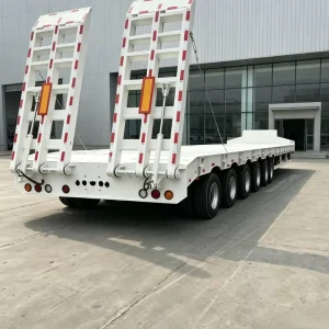 Multi Axle Extendable Low Bed Trailer Heavy Duty Transport Leaf Spring Detachable Gooseneck Trailer