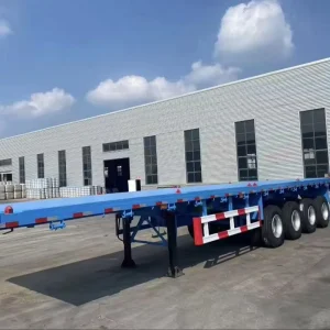 Multi Axle Flatbed Truck Semi Trailer for General Container and Bulk Goods Shipping