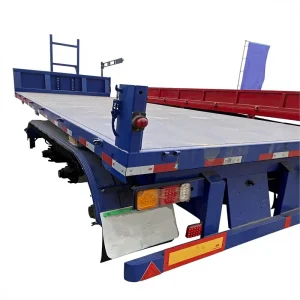 Multi-Axle Low Boy Semi Trailer Low Bed and Loader Flat Bed Truck Trailer Steel Material