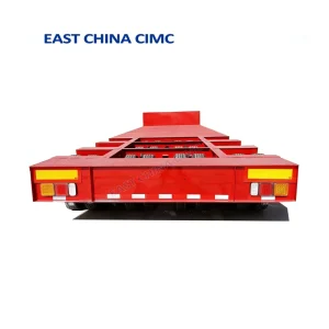 Multi Axles Low Bed Lowboy Truck Semi Trailer for 40 80 Ton Special Vehicle Transport