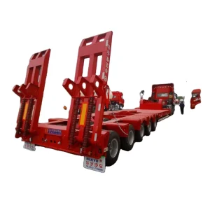 Multi Axles and Multi Line Special Trailer Heavy Duty Machine Carrier Lowboy 80 Tons Low Bed Trailers