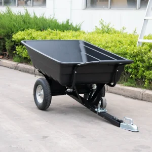 Multi Purpose Garden ATV Dump Trailer Cart Plastic Transport Trolley for Lawn Tractor for Motorcycle & ATV Trails
