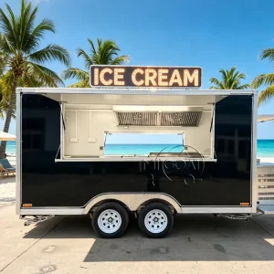 Multifunctional Food Truck Rimorchio Waffle Bakery Food Trailer Crepe Outdoor Street Mobile Food Truck with Concession Window