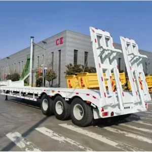 Multiple Axle Heavy duty Low Flatbed Trailer for Heavy Transportation Low Flatbed low Bed Semi Truck Trailer