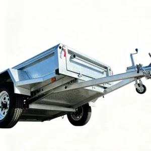 Multipurpose Galvanized Box Trailer Single Axle Utility Trailer with Easy Loading Foldable Tailgate