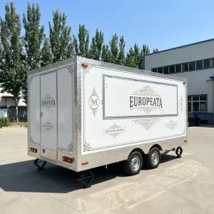 Multipurpose Mobile Electric Fast Food Trailer Snack Beverage Ice Cream Hotdog Chips Aluminum Food Trailer