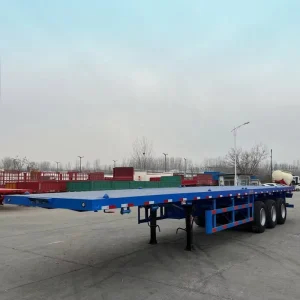 New 3 4 Axles Container Transport Flatbed Semi Trailer Truck From Shandong