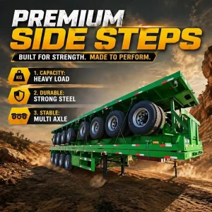 New 4 Axle Flatbed Semi Trailer for Container Transport Truck for Brake System Steel