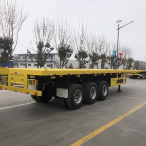 New 40FT Flat Bed Container Transport Truck Trailer 40 Feet 3 Axle Flatbed Semi Trailer