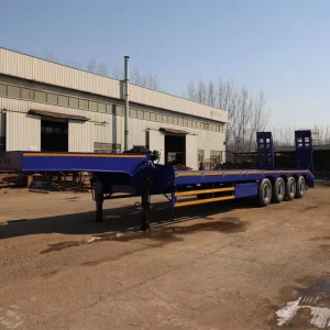 New Custom Factory 40ft 3 4 Axle Gooseneck Truck Car Carrier Transport Lowbed Trailer Low Bed Semi Trailer for Sale