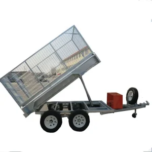 New Design Australia Hydraulic Car Tip Dump Utility Cage Trailer with Double Axle