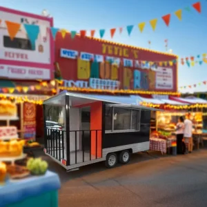 New Design Outdoor Custom Fully Equipped BBQ Mobile Food Truck Trailer Food Trailer with Porch for Smoker