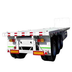 New Flat Bed Semi-Trailer Truck with 2 3 4 6 Axles for Container Transport