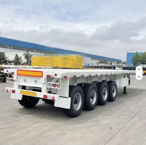 New Flatbed Semi trailer Used for Transporting 40 Foot Containers with Twist Lock