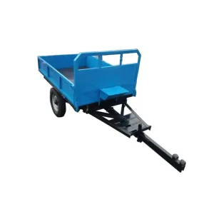 New Flyer 2 Wheel Gear Hydraulic Tractor Trailer Tow Behind Farm Trailer with 500 1000kg Load Capacity Non Dumping & High Safety
