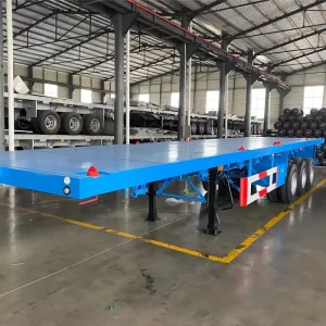 New Steel Container Flatbed Semi Trailer 3 Axles Heavy Duty Payload 40ft Truck Trailer for Sale