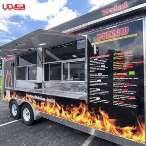 New Type Street Food Trailer for Selling Coffee Van Catering Cart Burgers Fries Ice Cream BBQ Bus Mobile Food Truck