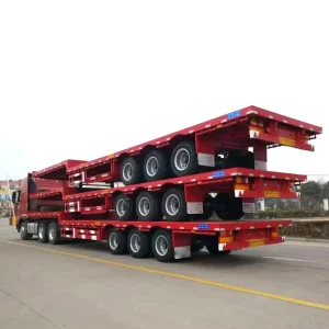 New Used Truck Trailers 40ft Flat Flatbed Container Cargo Semi Trailer