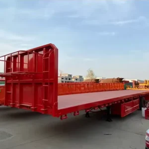 New or Used 13m 4 axle Flatbed Truck Trailer Steel 40 60Ton Heavy duty Flatbed Semi trailer for Logistics