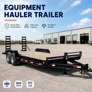OEM Heavy Duty Dual Axle Equipment Hauler Trailer DOT Compliant CE Certified For Construction Equipment Transport