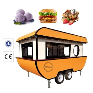 OEM Mobile Boat Shape Food Trailer Support Customization Outdoor Coffee Food Truck Cart