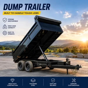 OEM ODM Steel Dump Trailer with Hydraulic Dumping Function for Heavy Material Transport