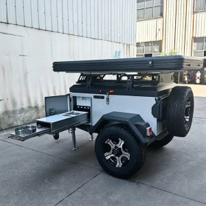 Off Road Camper Trailer with Roof Tent & Pull-Out Kitchen 526kg Payload Overland Camping Trailer