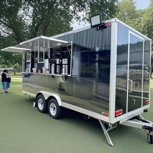 Outdoor Fast Food Car Trailer Rotisserie Chicken Mobile Food Truck