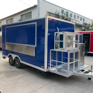 Outdoor Luxury Mobile Food Trailer Interior Stainless Steel Street Food Car for Snack Food Chips CE Certified