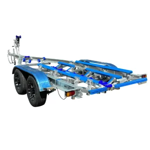 Poly Bunks Styles 22ft Aluminum Boat Trailer Hydraulic Brake Tandem Axles VIN DOT CE Authorization Silver 2880kg