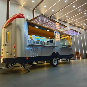 Pop up Mobile Barber Coffee Cart Food Truck Candy Patty Making Machine Food Trailer Stainless Steel Rust Resistant Construction