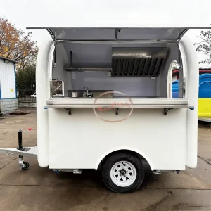 Portable Fast Food Retail Food Truck Trailer with Sink & Exhaust Hood Commercial Mobile Catering Cart for Outdoor Events