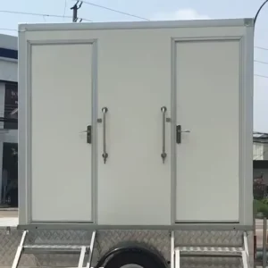 Portable Toilet Trailer Washroom Temporary Big Size Sandwich Panel Easy Installation Good Public Events Tank Electric Wheel