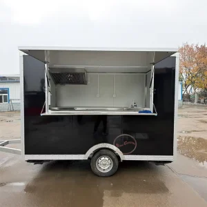 Practical Economical Outdoor Food Truck Mobile Kitchen Wheels for Snack Food Chips Stainless Steel Frame Rust Resistant Features