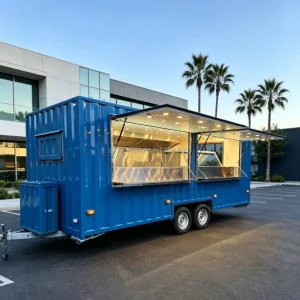 Prefab Container Food Trailer Fully Equipped Mobile Kitchen HotDog Pizza IceCream Truck with 220V for Sale in USA Australia