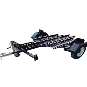 Premium Foldable Enclosed Stand Up Black Motorcycle Carrier Trailers