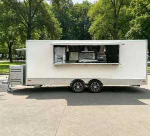 Professional Design Stainless Steel Beer Trailer Mobile Dining Fast Food Car Insulated Compartments Rust Resistant Features