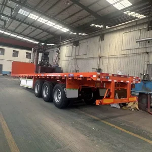 Professional Manufacturer 4 Axle Flatbed Semi Trailer 40FT Truck Trailer Platform Semi Trailer for Port Logistics