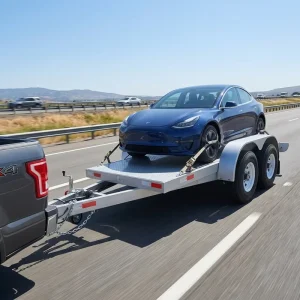 Q235 Steel Flatbed Trailer for Heavy Loads Twin Axle Design with Smooth Towing Durable Frame