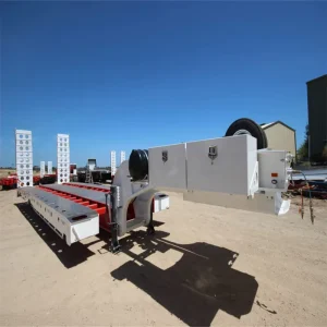 Quad Axle 60tons Lowbed Low Deck Trailer Gooseneck Low Bed Loader Float Type Drop Deck Widener with Dolly