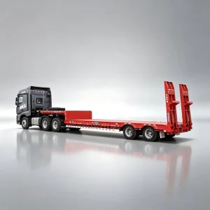 Quad Axle Low Bed Semi Trailer Heavy Duty Equipment Transport Trailer