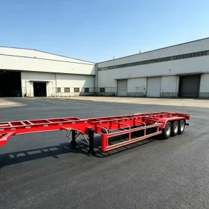 RHINOSTRONG 40ft Skeleton Semi-trailer New Vehicle Leaf Spring Engineering Equipment Heavy-load Transportation Trailer