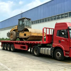 RHINOSTRONG Heavy Duty Flat Container Trailer Multi Axle Lightweight Flat Semi Trailer Compatible with Sea Containers