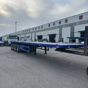 Reliable Used 4 Axle Flatbed Semi Trailer Heavy Cargo Transport Trailer Large Quantity for Resale Business Clients