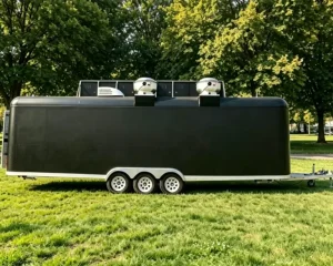 Retro Style Stainless Steel Food Beverage Beer Trailer Mobile Dining Fast Food Car Flexible Customization Professional